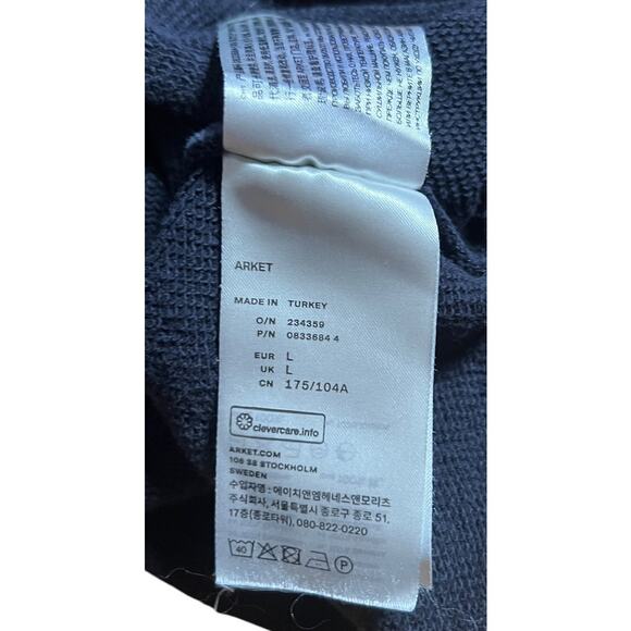 Arket Men's Black Crewneck Sweater Size L - Picture 3 of 7